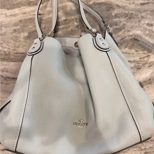 Coach light blue Pebbled Leather Shoulder Bag